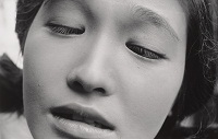 Black and white portrait of an Asian woman, Tomatsu