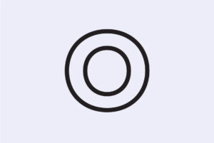 A white space with an O outlined in black