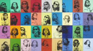 36 silk-screened portraits of Ehtel Scull in various colors
