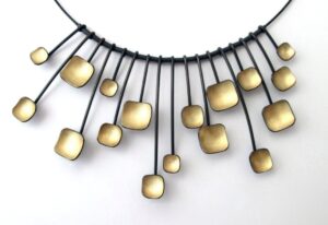 Gold square necklace