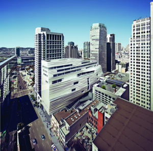 An aerial view of the new Snohetta-designed expansion